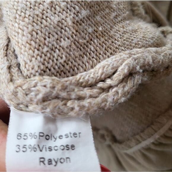 Simply Couture Cream Long‎ Sleeve Lace Asymmetric Tiered Tunic Sweater Size - Picture 6 of 6